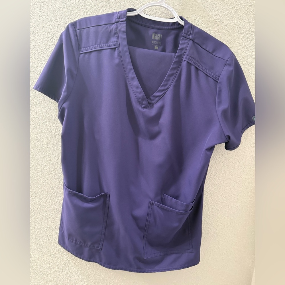 Insight Women’s Purple V-Neck Short Sleeve Top and pants . Set